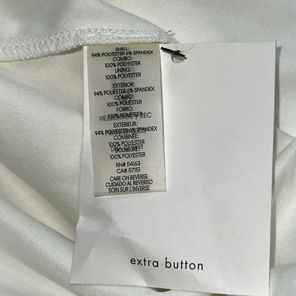 Elegant Calvin Klein White Dress with Flared Sleeves. - Picture 13 of 15